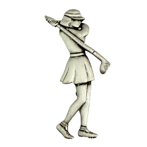 Vintage JJ (Jonette Jewelry) Retro Golfing Woman Brooch/Pin - Circa 1980s - Picture 2 of 6
